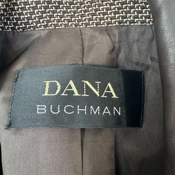 Dana Buchman Women Brown Wool Moto Jacket Size 10 Asymmetric Zip - Picture 7 of 13